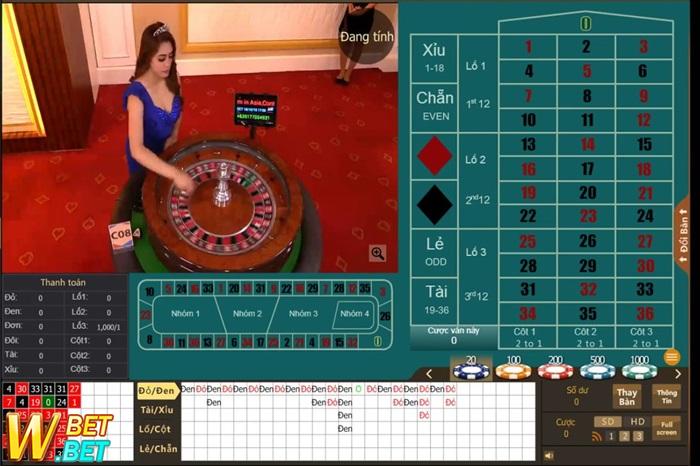 Roulette tại WM casino